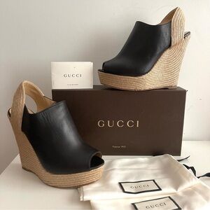 AUTHENTIC GUCCI LEATHER WEDGES